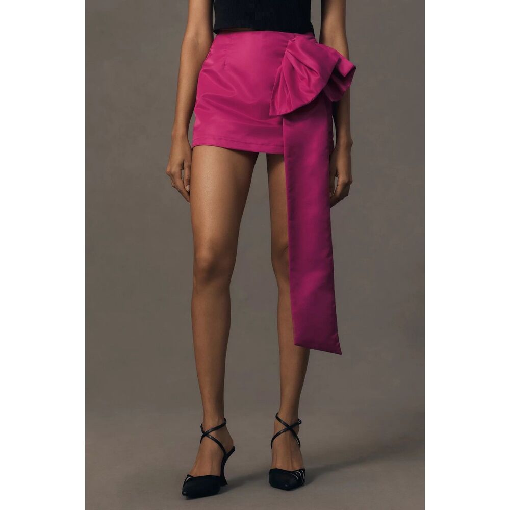 Anthropologie Avec Les Filles Purple Bow Asymmetrical Skort Size 10